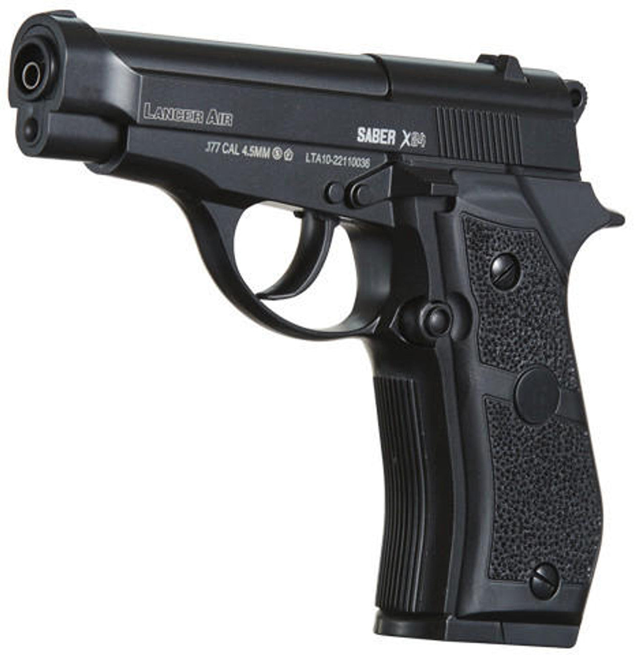 Lancer Air Saber X84 CO2 .177 Cal Full Metal Airgun Pistol, Black