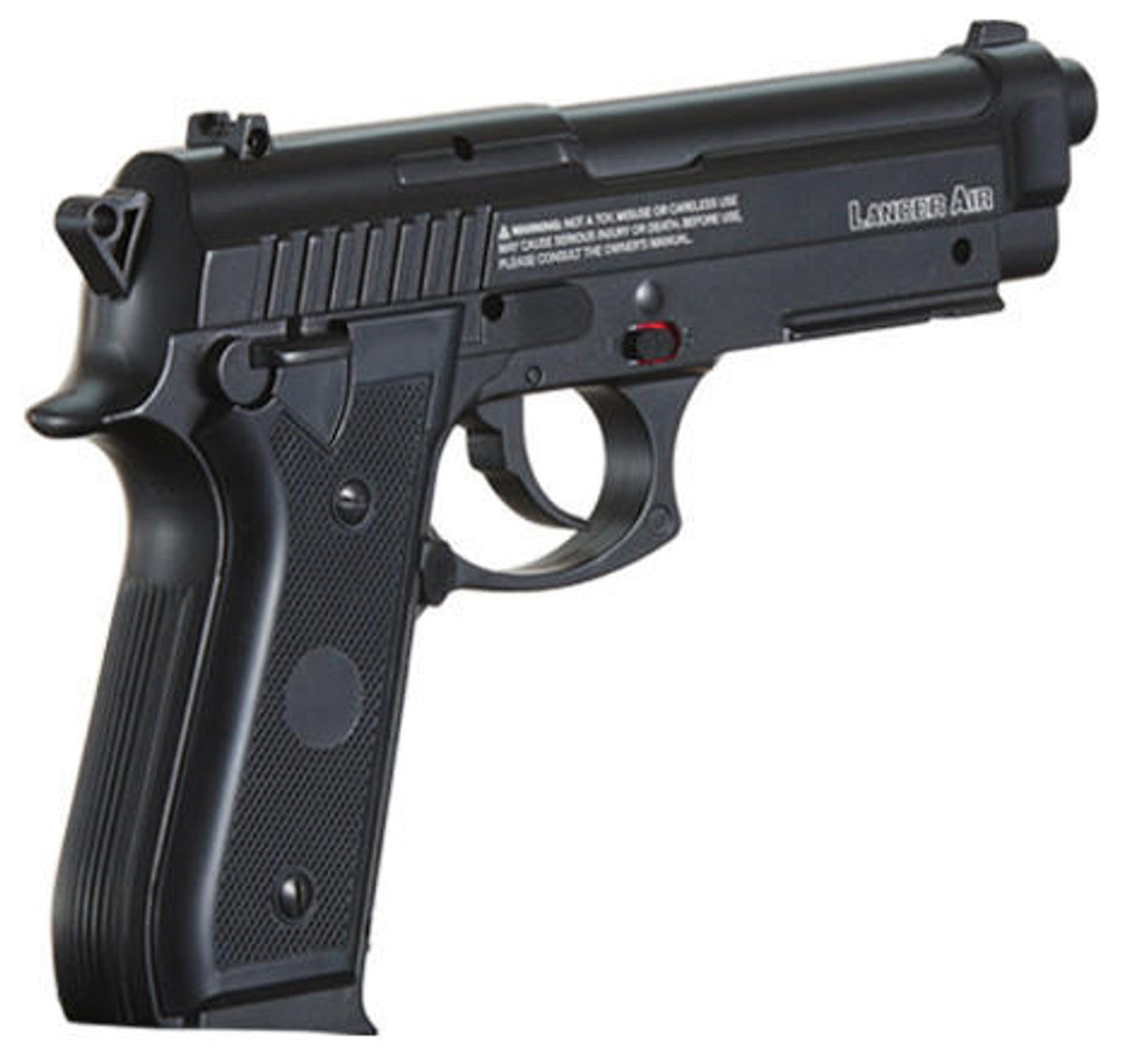 Crosman MK45 CO2 Powered .177 Caliber BB Pistol in tan finish showing trigger and safety switch