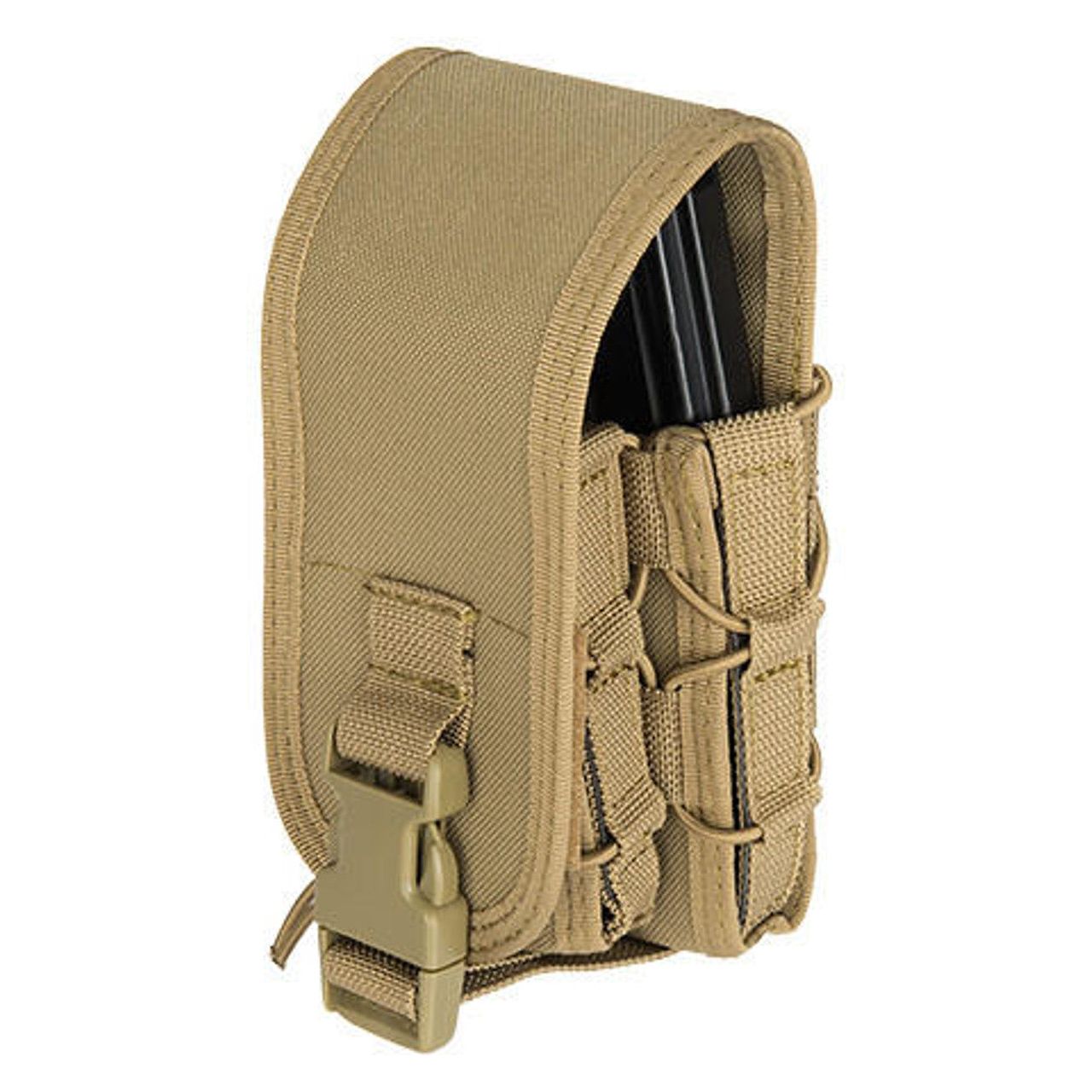 Lancer Tactical 1000D Nylon QD Buckle Pistol/Rifle Mag Pouch, Black