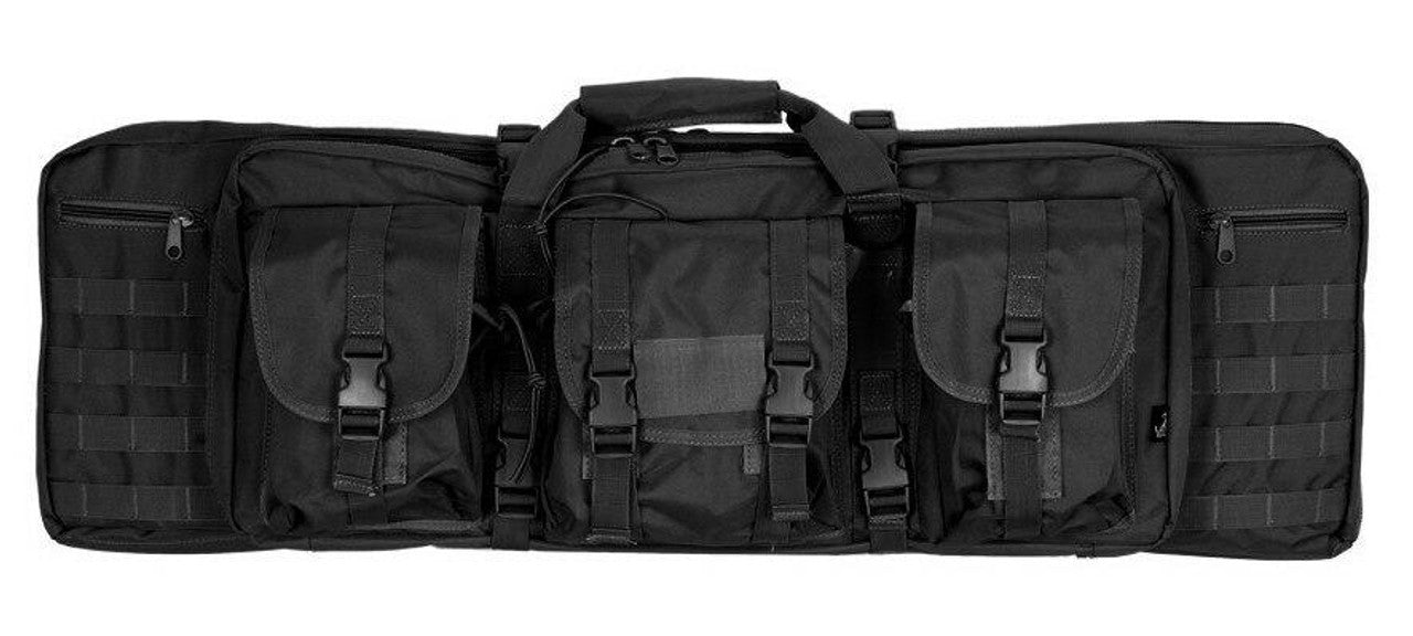 Lancer Tactical 36" MOLLE Double Gun Bag Black - Front View