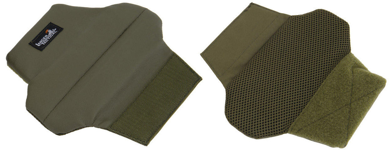 Close-up of Shoulder Pads: "Close-up of Lancer Tactical Shoulder Pads showing durable 600D polyester material and adjustable straps"