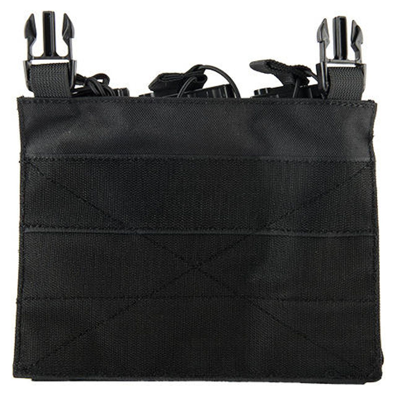 Lancer Tactical Adaptive Hook And Loop Triple Dual Mag Pouch, Black