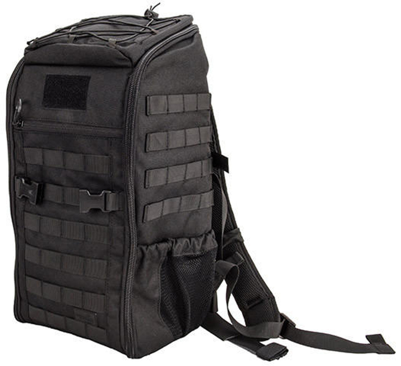 Lancer Tactical Assault Backpack Black - Front View with Molle Webbing
