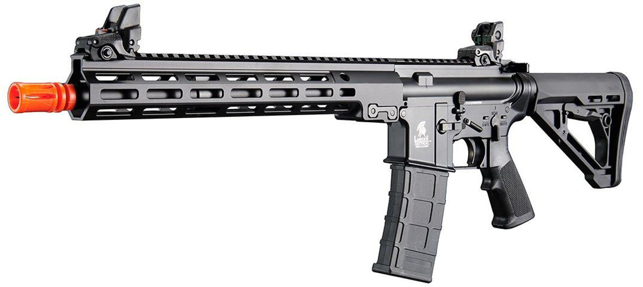 Lancer Tactical Block 3 airsoft rifle with 40-round magazine installed, ready for use