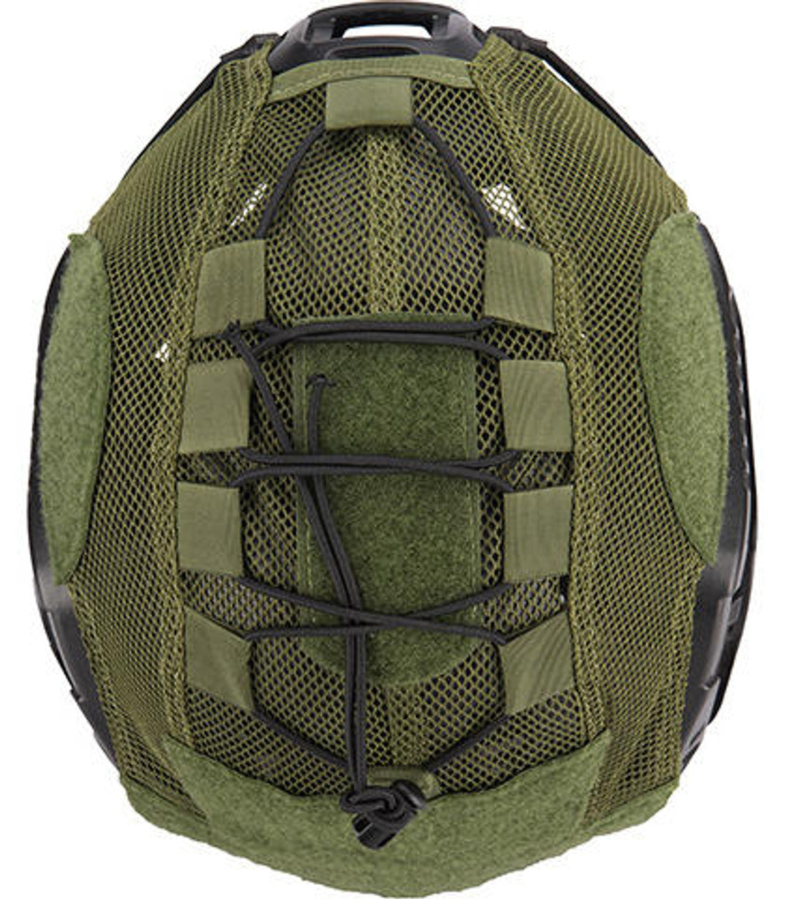Lancer Tactical BUMP Helmet Cover in Medium, OD Green – Side view highlighting the camouflage design and secure fit