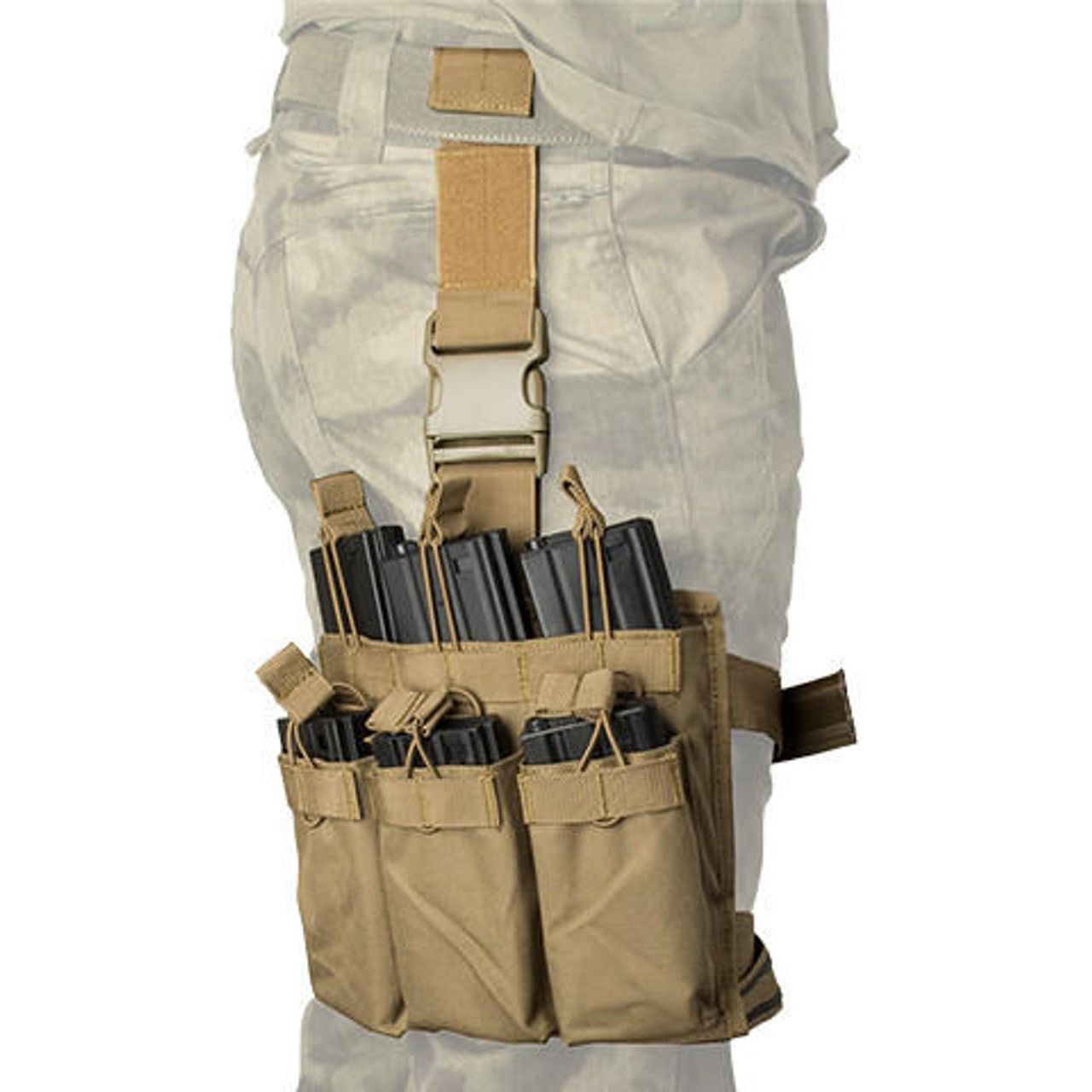 Lancer Tactical Drop Leg Six M4/M16 Magazine Panel, Tan