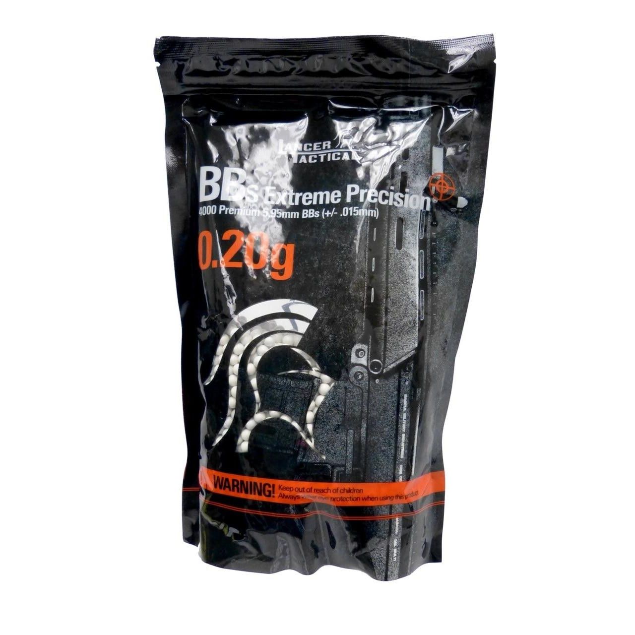 Lancer Tactical Extreme Precision 0.20g 6mm BBs 4000 Rounds White