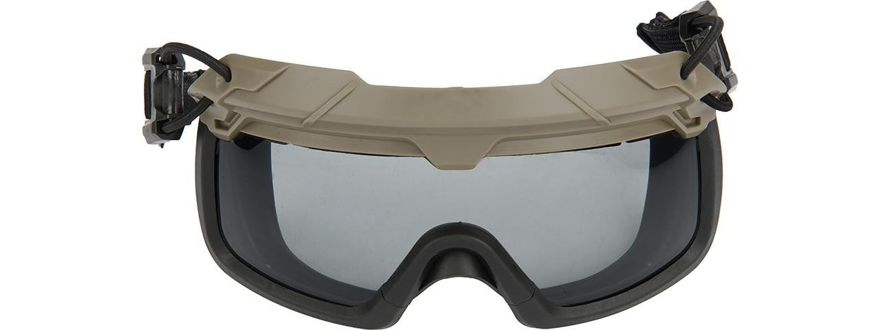 Lancer Tactical Helmet Goggles - Smoke Lens Eye Protection for Airsoft & Training
