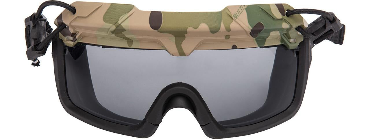 Lancer Tactical Helmet Goggles - Smoke Lens Eye Protection for Airsoft & Training