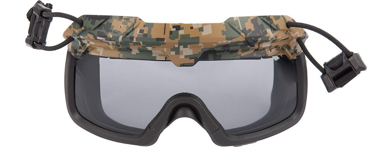 Lancer Tactical Helmet Goggles - Smoke Lens Eye Protection for Airsoft & Training