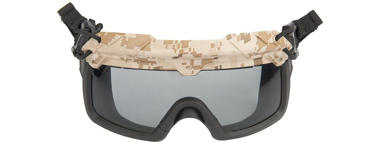 Lancer Tactical Helmet Goggles - Smoke Lens Eye Protection for Airsoft & Training