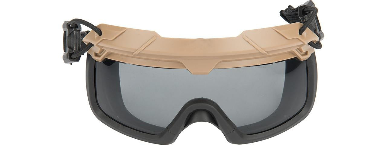 Lancer Tactical Helmet Goggles - Smoke Lens Eye Protection for Airsoft & Training