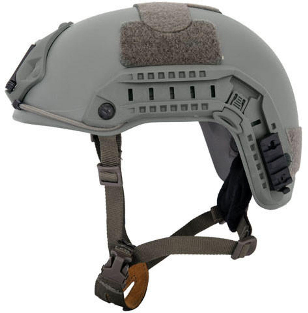 Lancer Tactical Maritime Tactical Helmet Simple Foliage Green Side View – Adjustable Fit Tactical Helmet for Airsoft