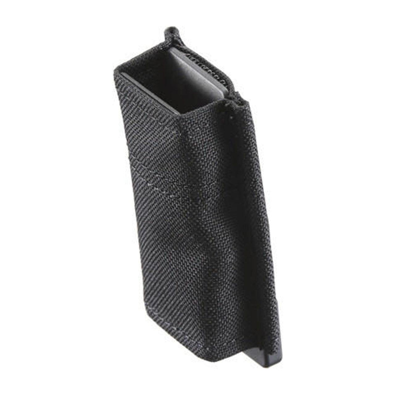Lancer Tactical Molle Fast 1911 Single Magazine Pouch in black, featuring an open-top design with friction retention and Kydex insert. Made from durable ballistic nylon, MOLLE compatible for flexible attachment.