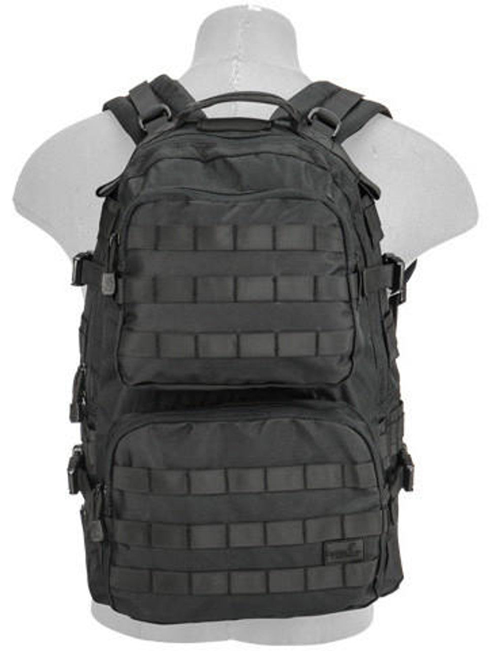 "Black Lancer Tactical Multi-Purpose Operator Backpack, designed for versatility with a large main compartment, MOLLE webbing, and ergonomic shoulder straps for tactical missions
