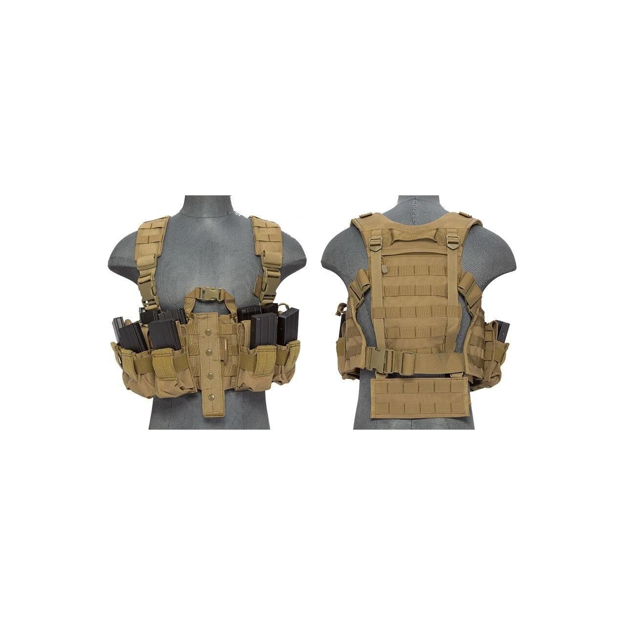 Lancer Tactical Nylon M4 Chest Harness, Tan