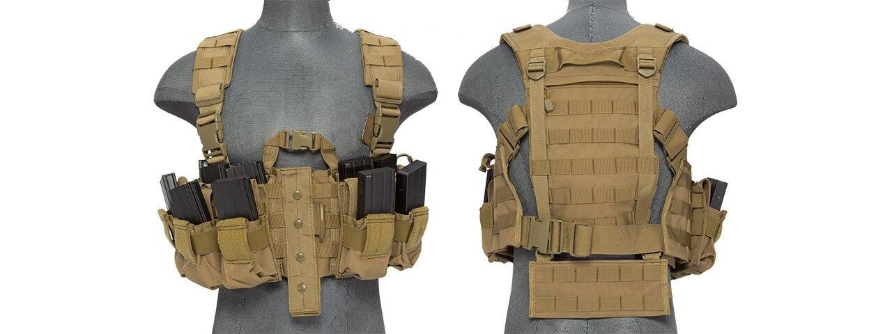 Lancer Tactical MOLLE Vest - front and back view of the vest