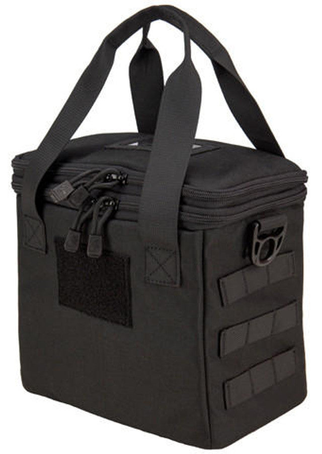 Lancer Tactical Nylon Pistol Range Bag Black - Main Compartment Open for Pistol Storage