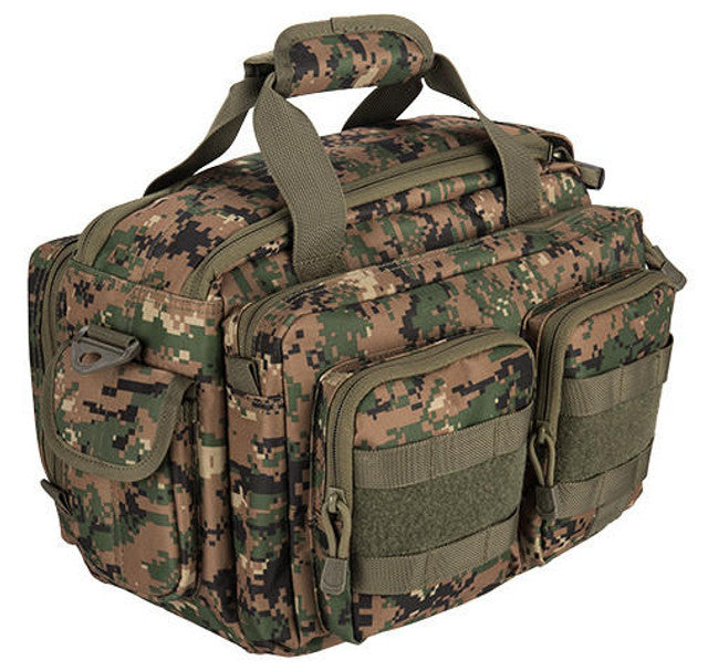 Lancer Tactical Nylon Range Bag Jungle Digital - Front View with Reinforced Handles