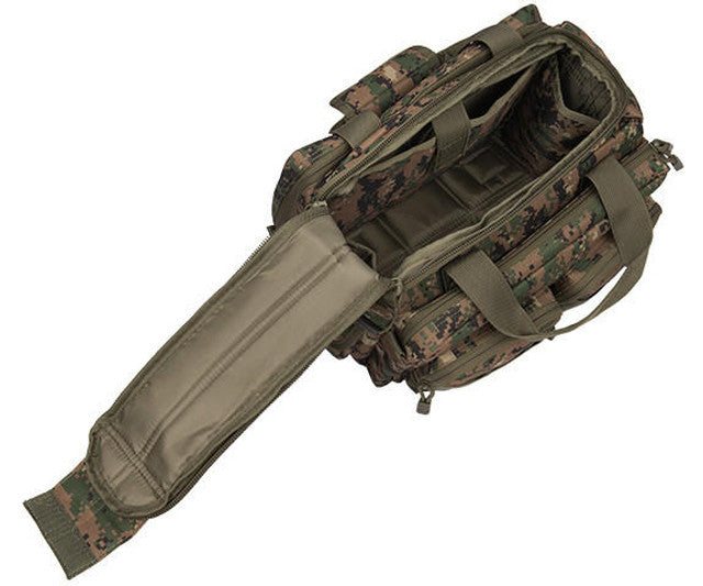 Lancer Tactical Nylon Range Bag Jungle Digital - Main Compartment Open Showing Storage Space