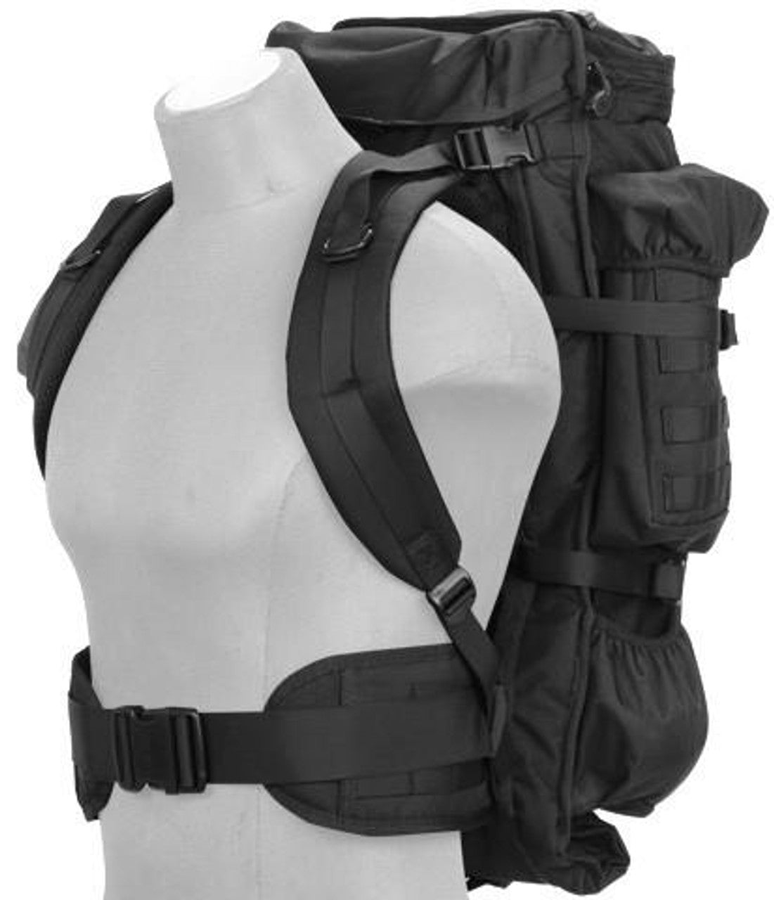 Lancer Tactical Nylon Rifle Backpack – Black Tactical Gun Bag for Airsoft & Firearms