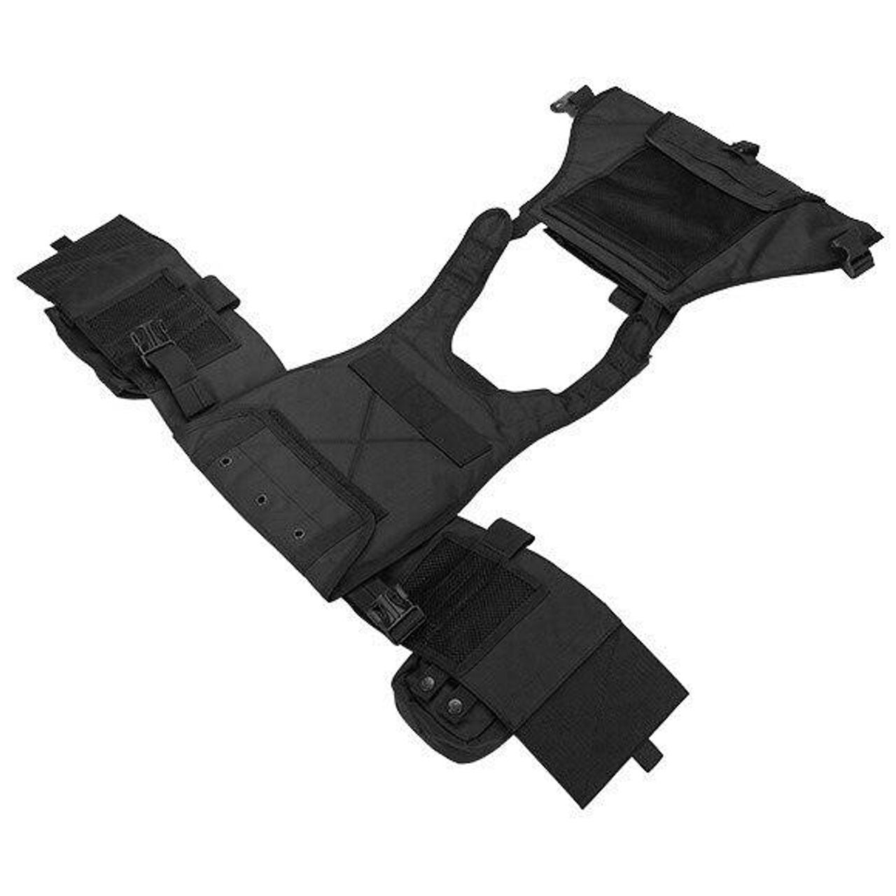 Lancer Tactical Assault Plate Carrier, Black – Nylon Tactical Vest for Airsoft