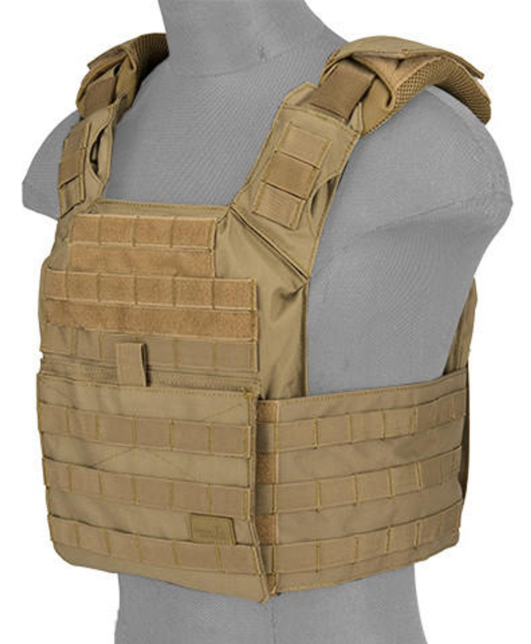 Lightweight MOLLE Plate Carrier by Lancer Tactical – Left Side View