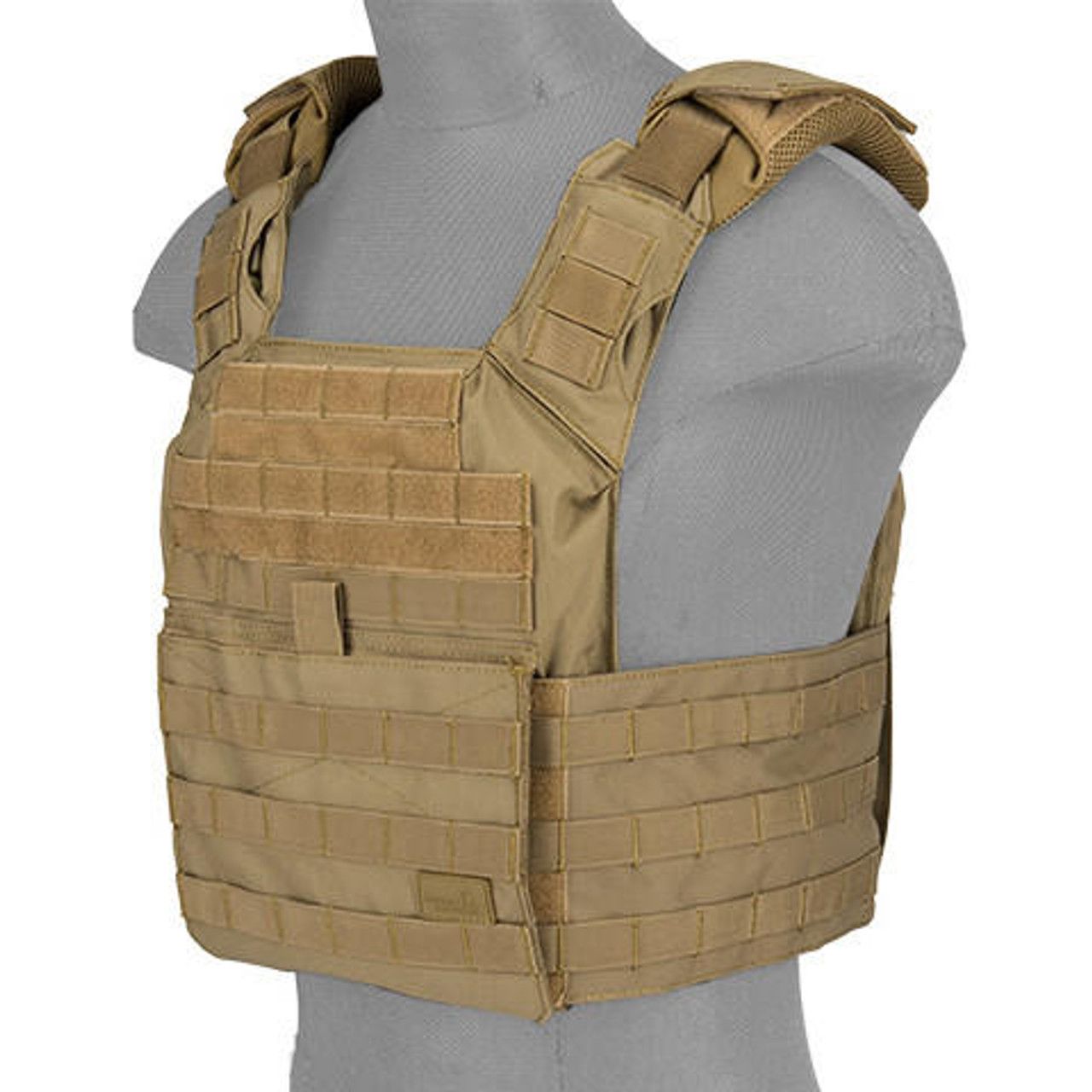 Lightweight MOLLE Plate Carrier by Lancer Tactical – Left Side View