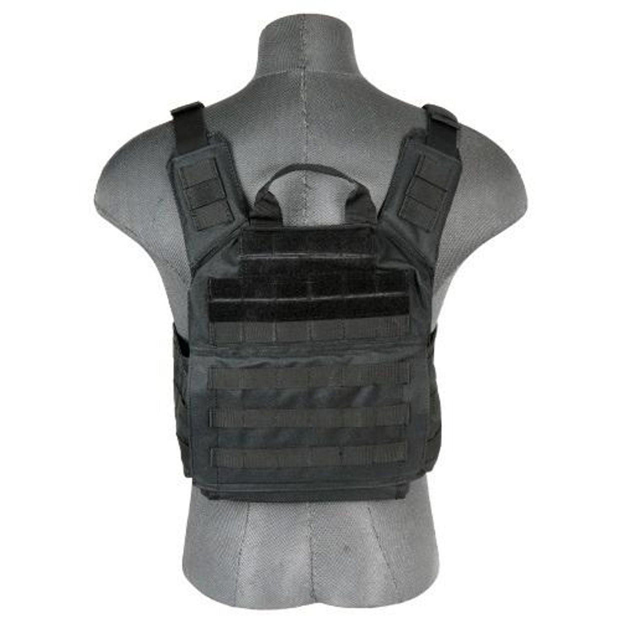 Black tactical vest by Lancer Tactical – Lightweight plate carrier with adjustable straps
