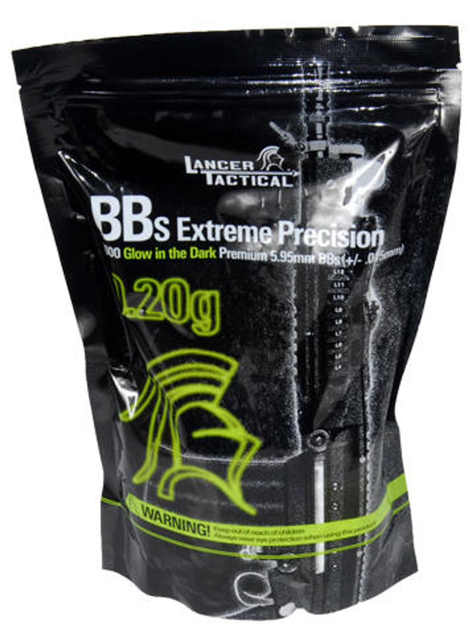 Lancer Tactical 0.20g green tracer airsoft BBs ā 4,000 round bottle for use with tracer units, available at Gray Dragon Airsoft