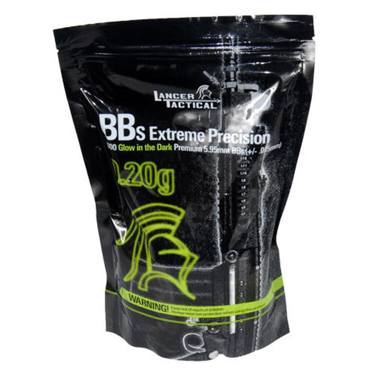 Lancer Tactical 0.20g green tracer airsoft BBs – 4,000 round bottle for use with tracer units, available at Gray Dragon Airsoft