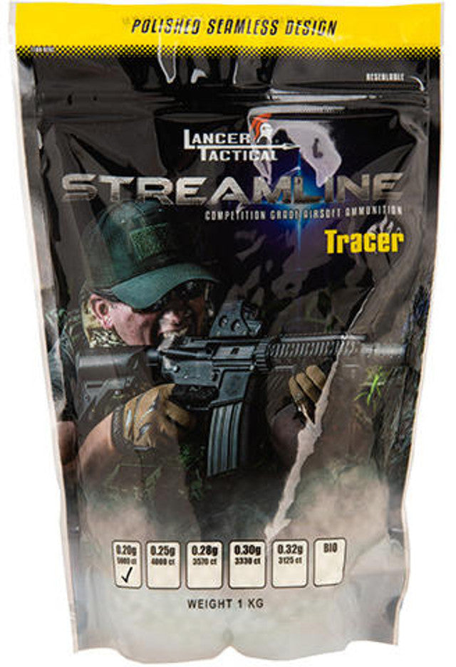 Lancer Tactical 0.25g green tracer BBs 4000 count bag