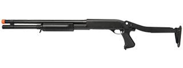 Lancer Tactical Tri Shot Long Barrel Airsoft Shotgun with Folding Stock