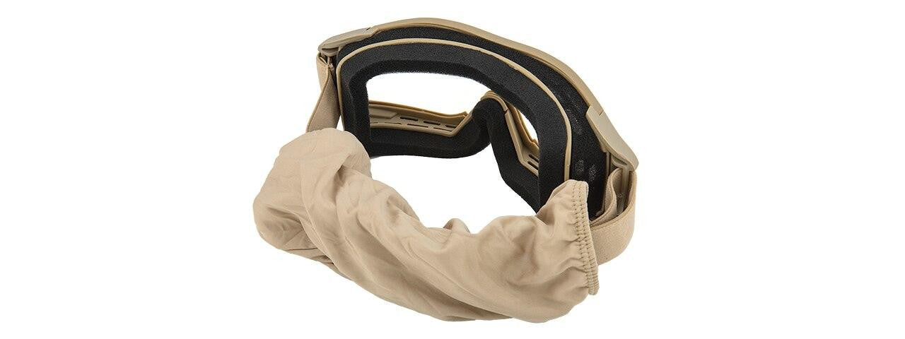 Lancer Tactical Tan UV400 Goggles – Clear Vision, Total Protection!