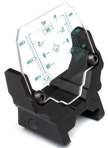 Laylax Aegis Fighter HUD small scope protector lens mounted on Picatinny rail right angle view