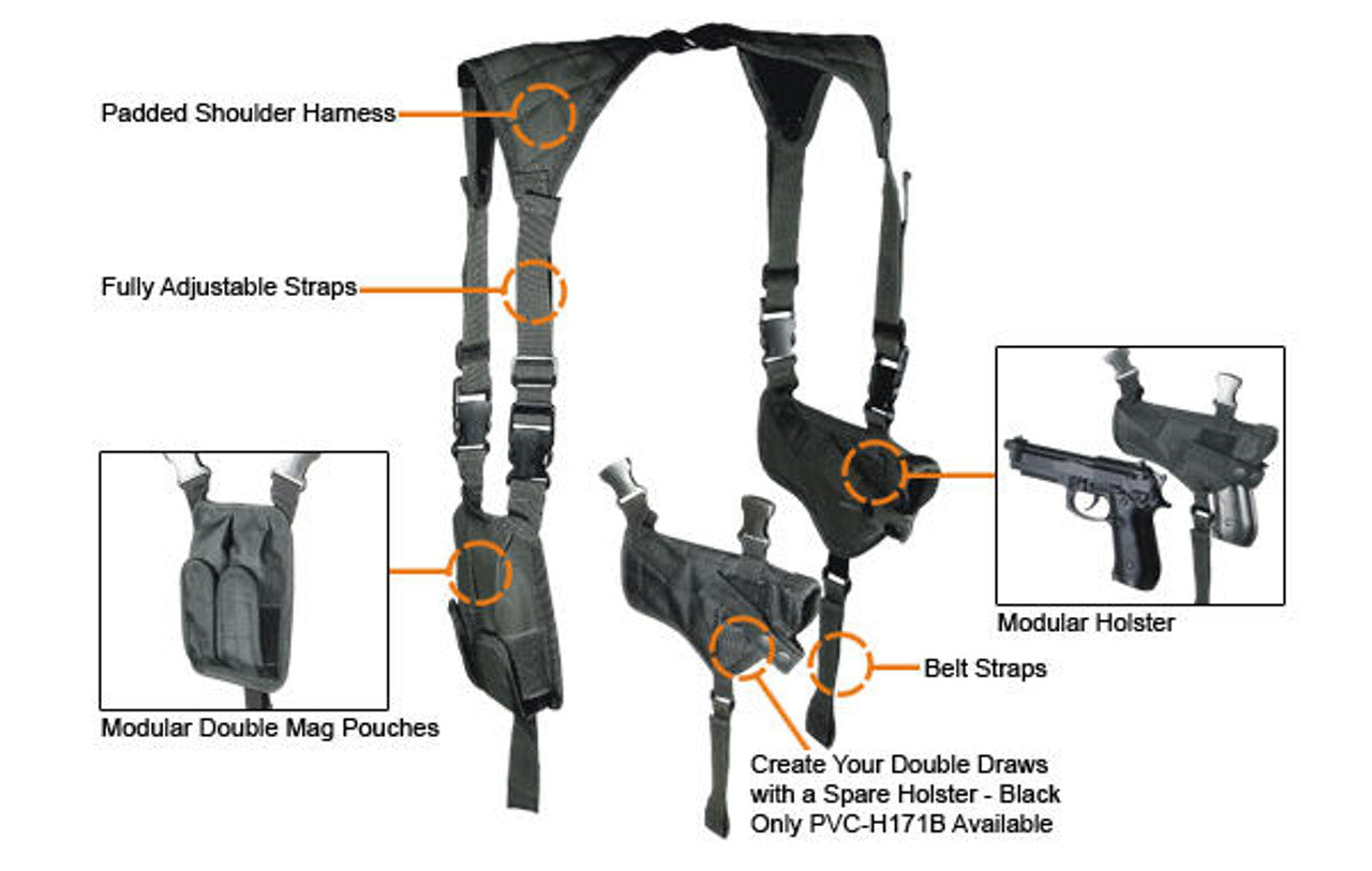 Leapers Deluxe Universal Shoulder Holster: Comfortable Fit for Pistols & Revolvers