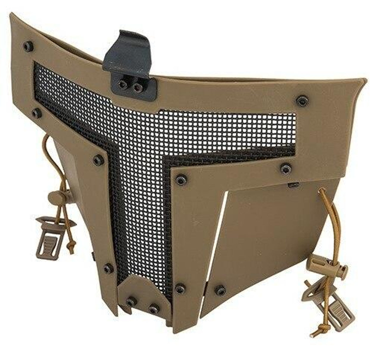 Mesh Mask Face Shield for Airsoft Helmet Systems – Tan, Durable & Lightweight Tactical Protection