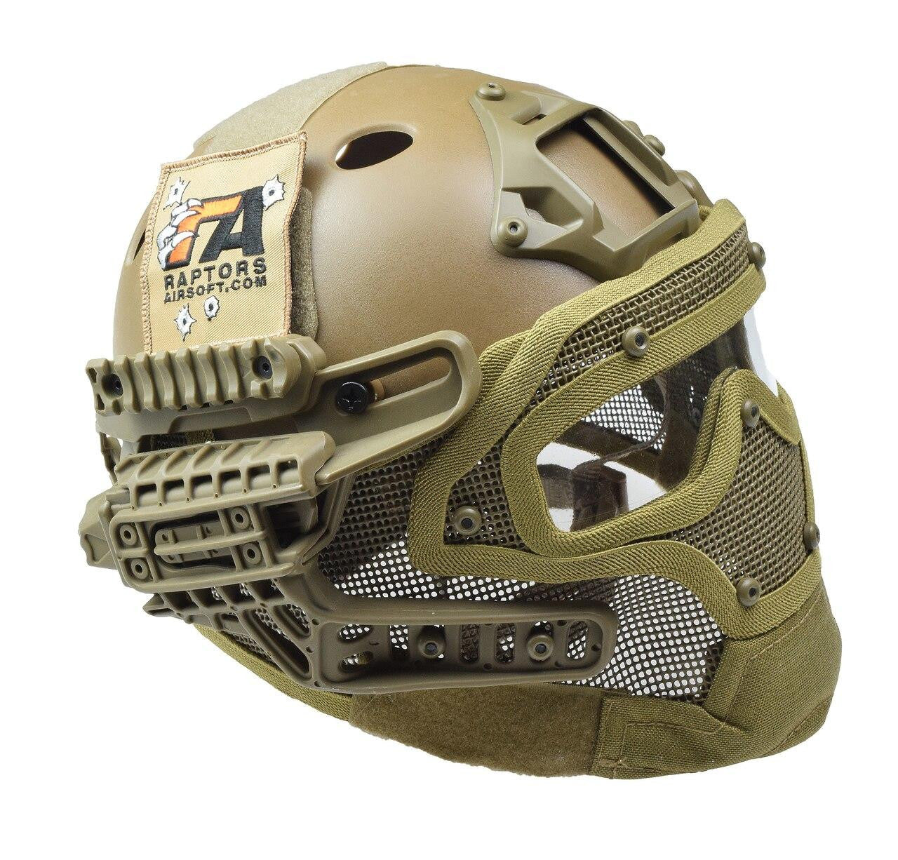 RTQ G4 System PJ Helmet with Full Face Mask – FDE/Tan Tactical Gear