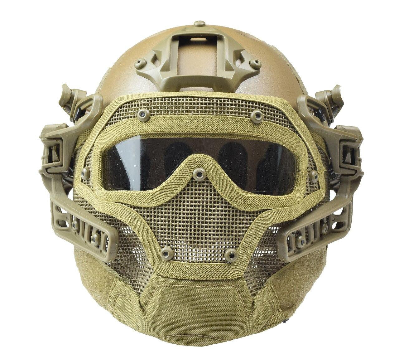 RTQ G4 System PJ Helmet with Full Face Mask – FDE/Tan Tactical Gear