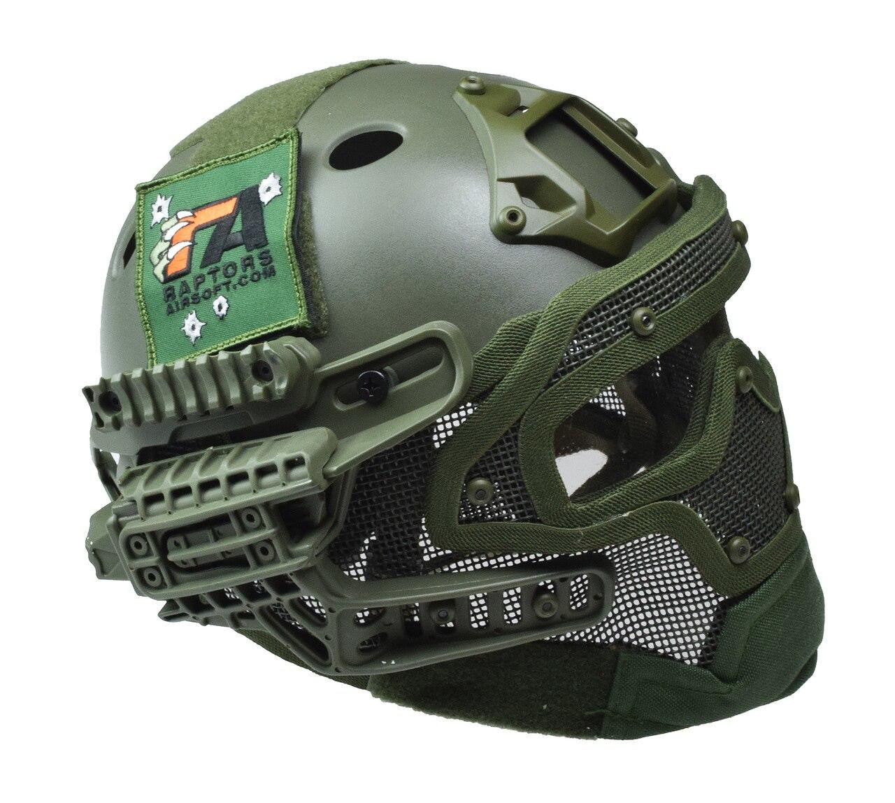 RTQ G4 System PJ Helmet with Full Face Mask – OD Green Tactical Gear