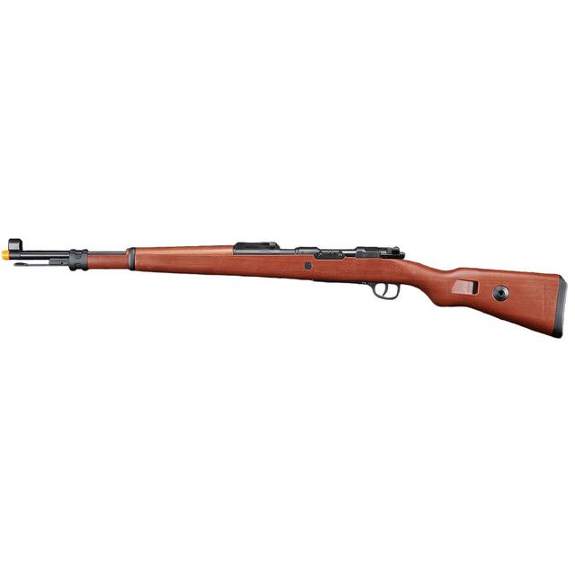 S&T KAR 98K Spring Powered Bolt Action Airsoft Rifle featuring faux wood stock, full-scale WW2 replica design, and metal internals
