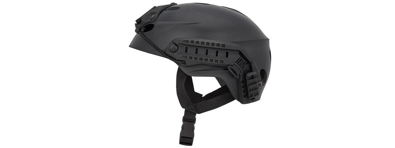 Black Special Forces Recon Tactical Helmet with adjustable fit and NVG mount compatibility