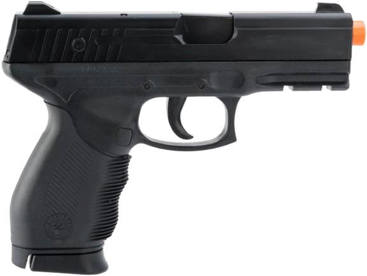 Side view of Taurus 24/7 airsoft pistol showing textured grip