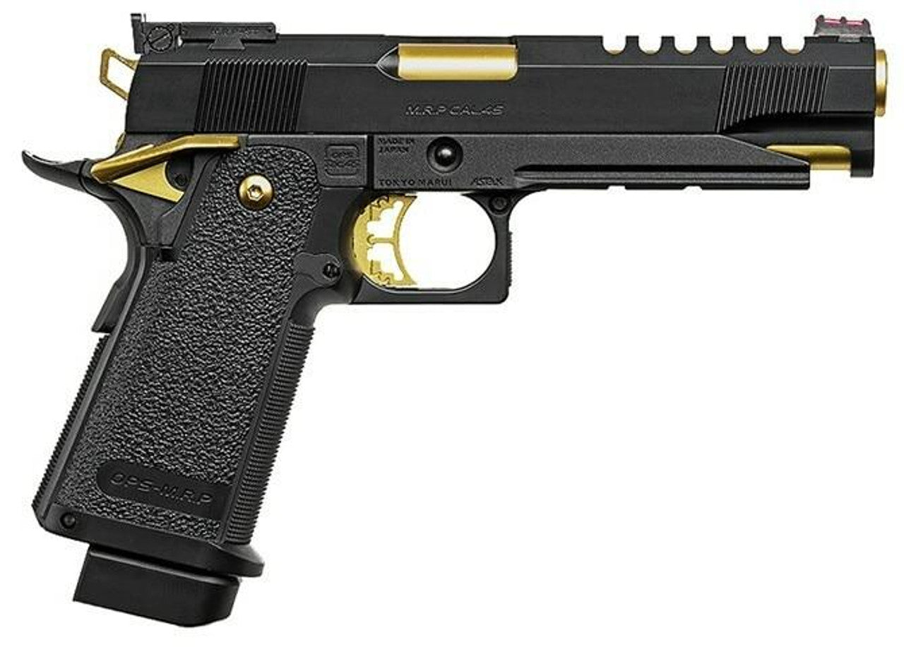 Tokyo Marui Hi-Capa 5.1 Gold Match Custom Gas Blowback Airsoft Pistol, Black / Gold