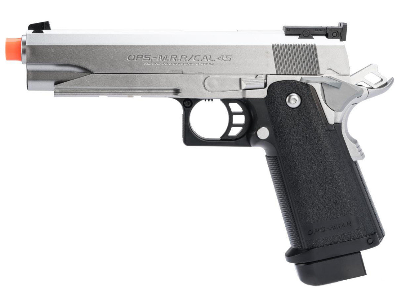Tokyo Marui HI-CAPA 5.1 SV AEP Electric Blowback Airsoft Pistol in silver side view
Close