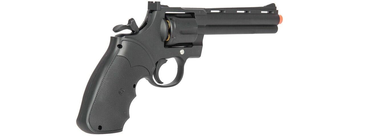 UK Arms Spring-Powered Black Airsoft Revolver â right Side View