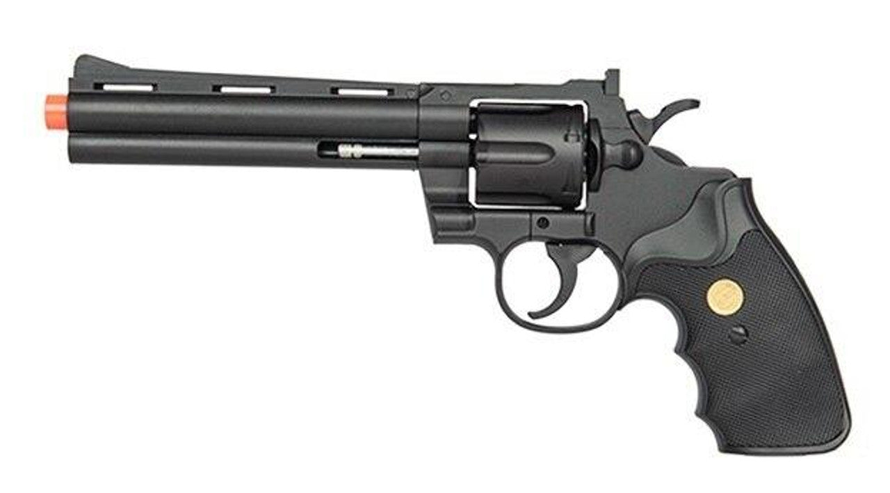 UK Arms Spring-Powered Black Airsoft Revolver â Side View