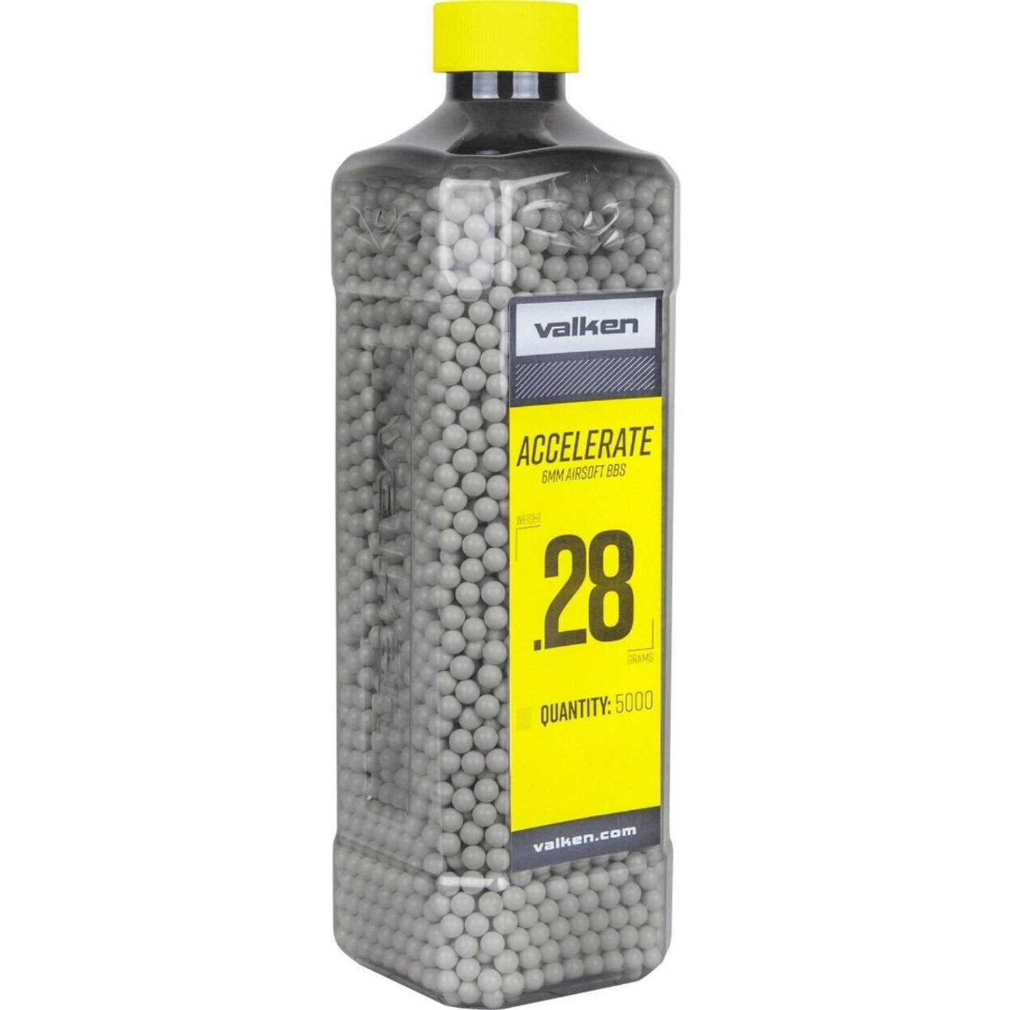 Valken Accelerate 0.28g Biodegradable BBs 5000-round white bottle