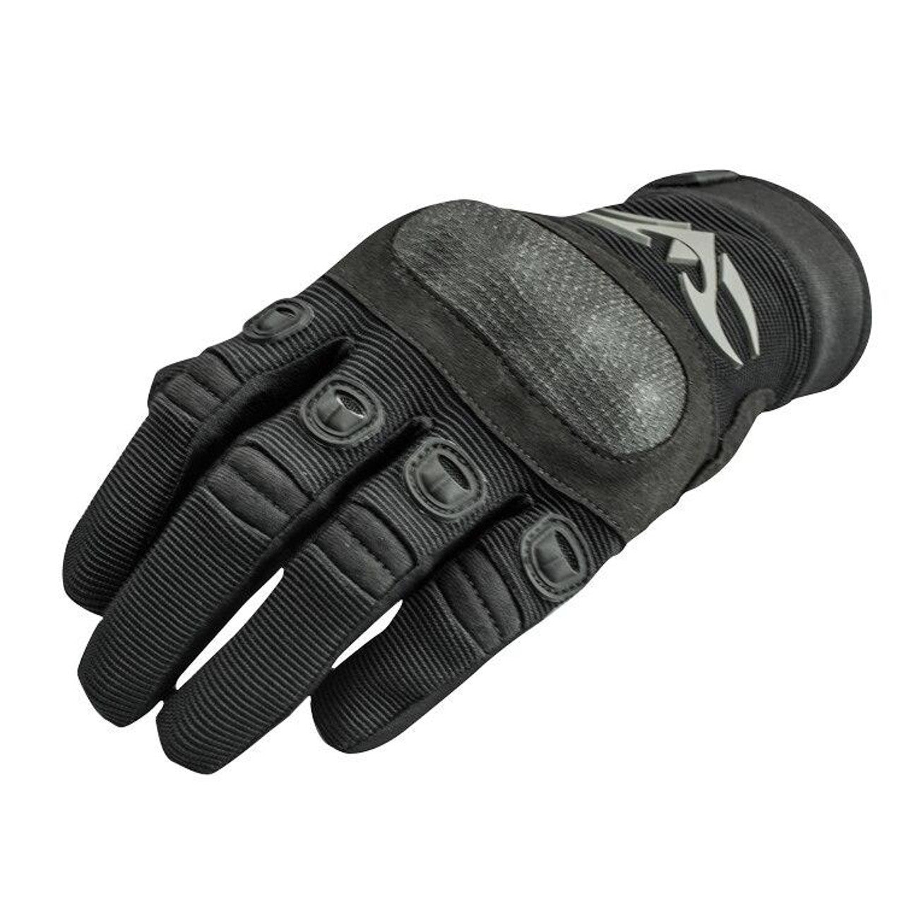 Valken Zulu Tactical Hard Knuckled Gloves Black – Front View, Durable and Protective for Airsoft & Paintball