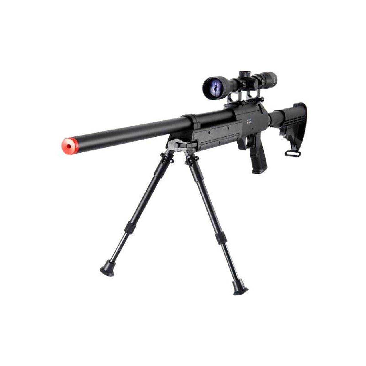 Well MB06AB Bolt Action Sniper Rifle Right Angel view with Bipod and Scope